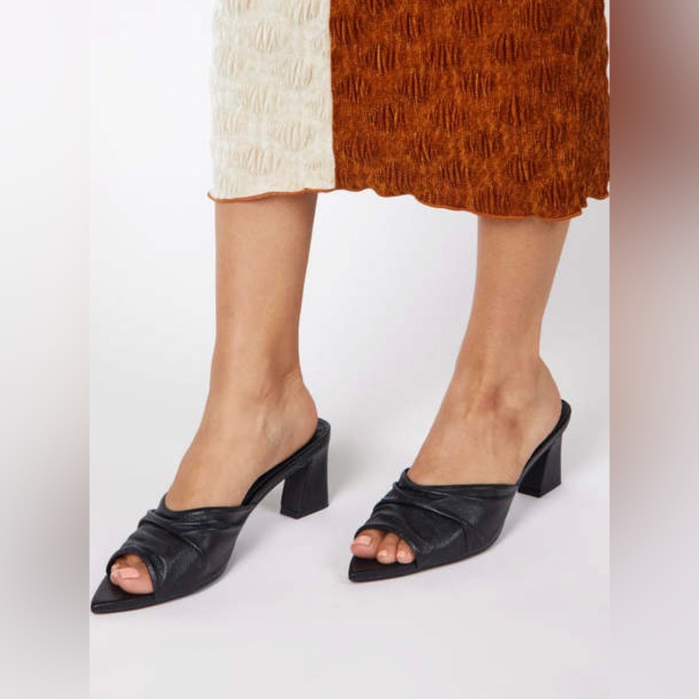 INTENTIONALLY BLANK Black Leather Mules